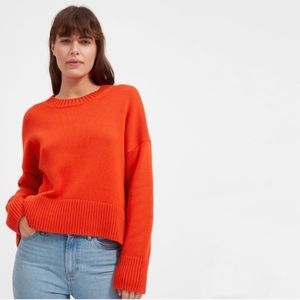 Everlane The Soft Cotton Square Sweater In Poppy